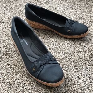 Grasshoppers Harbor cork wedge, black, 10M